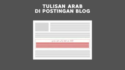 tulisan arab di postingan blog