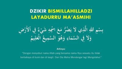 Lirik Bismillahilladzi La Yadurru Ma’asmihi – Tulisan Arab dan Artinya